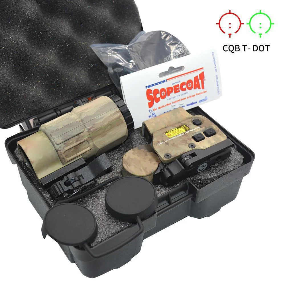 G45 5X Magnifier with 558 Red Dot Sight Combo - QD Mount Weaver & 20MM Rail Compatible - Tactical Scope for Airsoft, Paintball & Hunting - Perfect for Close to Mid-Range Target Acquisition