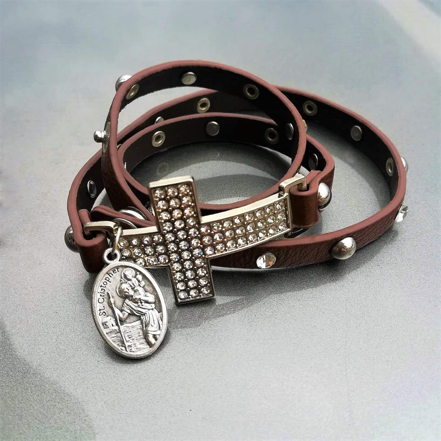 St Christopher Medal for Car - Travel Protection Cross Charm for Mirror & Gearbox