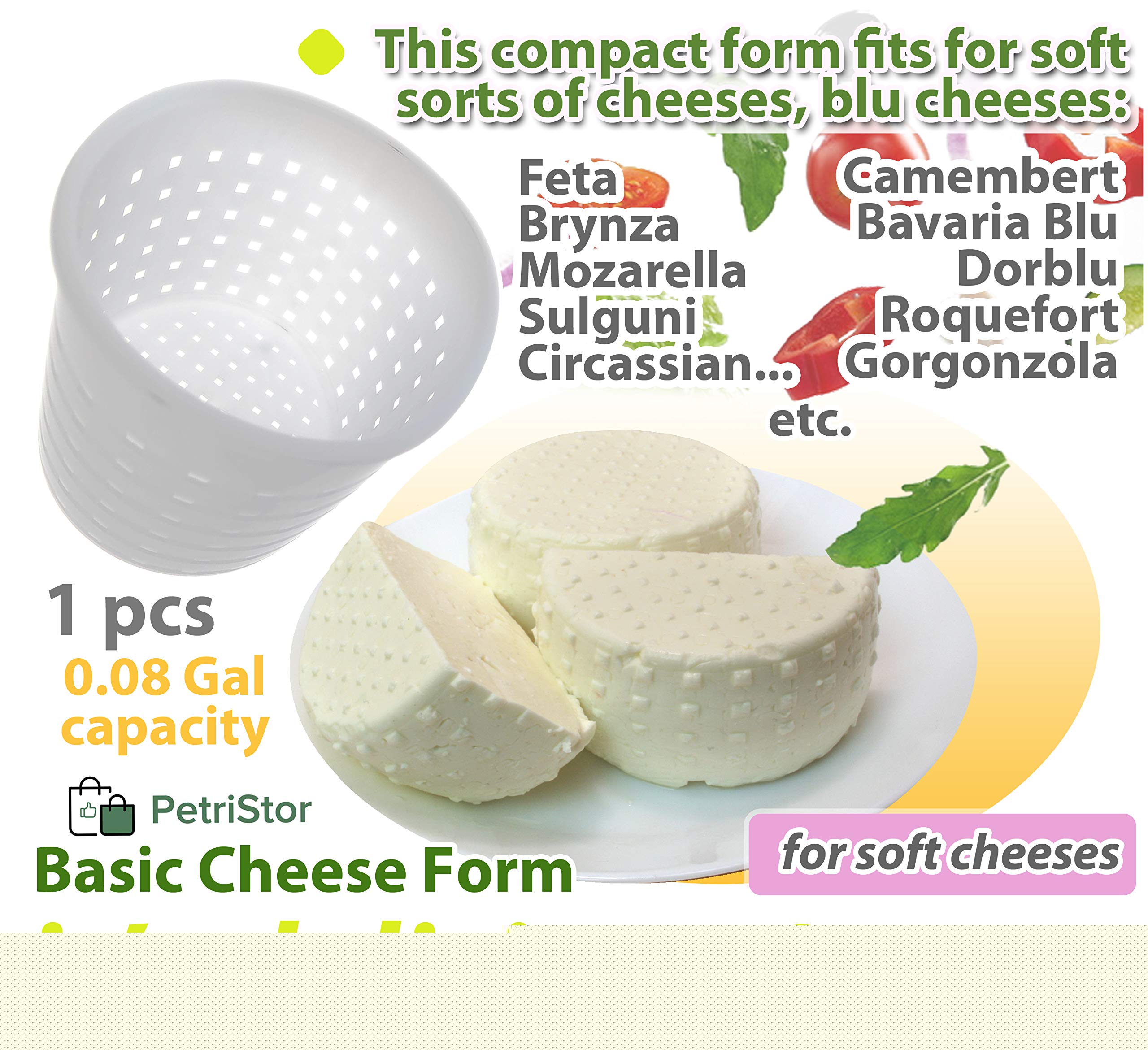 3-Piece Small Cheese Mold Set for Homemade Cheese Making - 1/3 qt Soft Cheese Molds for Feta, Ricotta & Cream Cheese - DIY Cheese Making Supplies - Perfect for Artisan Cheesemaking at Home or Small Dairy Production