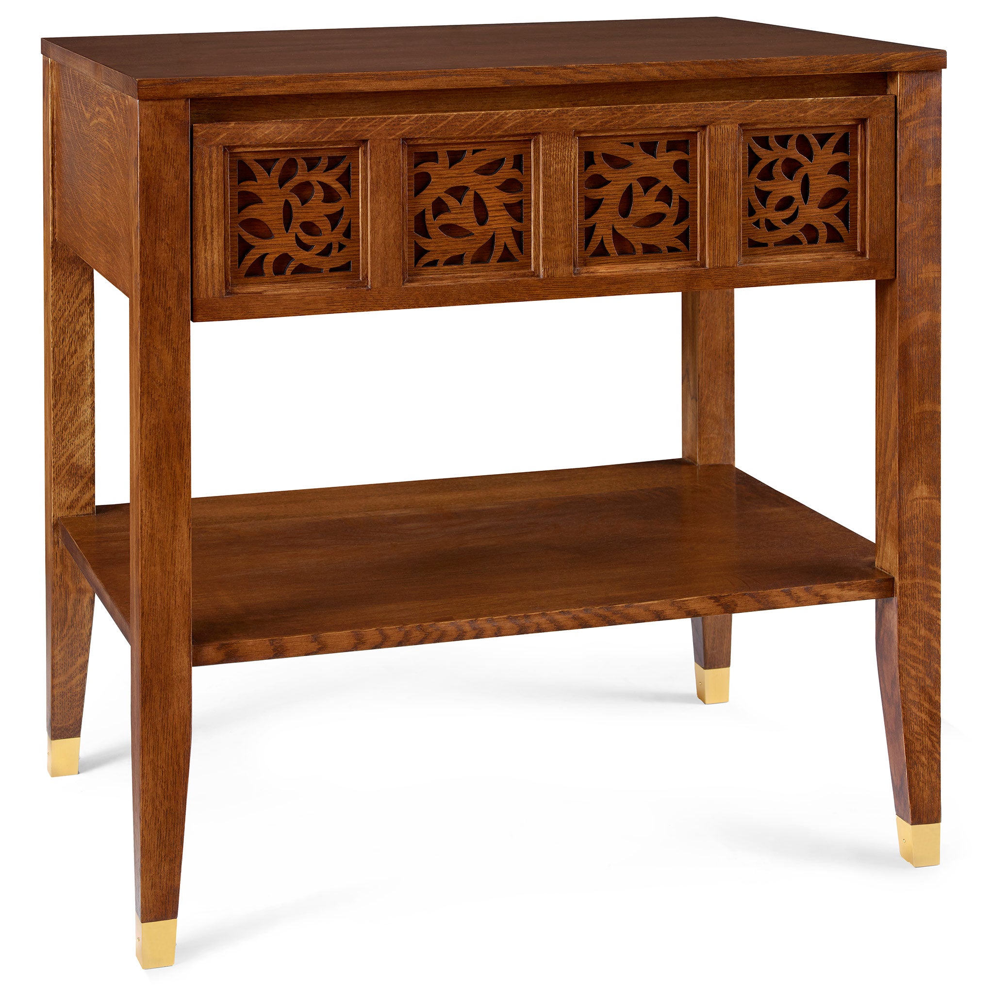 Surrey Hills Open Nightstand with Wood Top - Modern Bedside Table for Bedroom, Living Room, or Office - Stylish Storage Solution for Books, Lamps & Essentials
