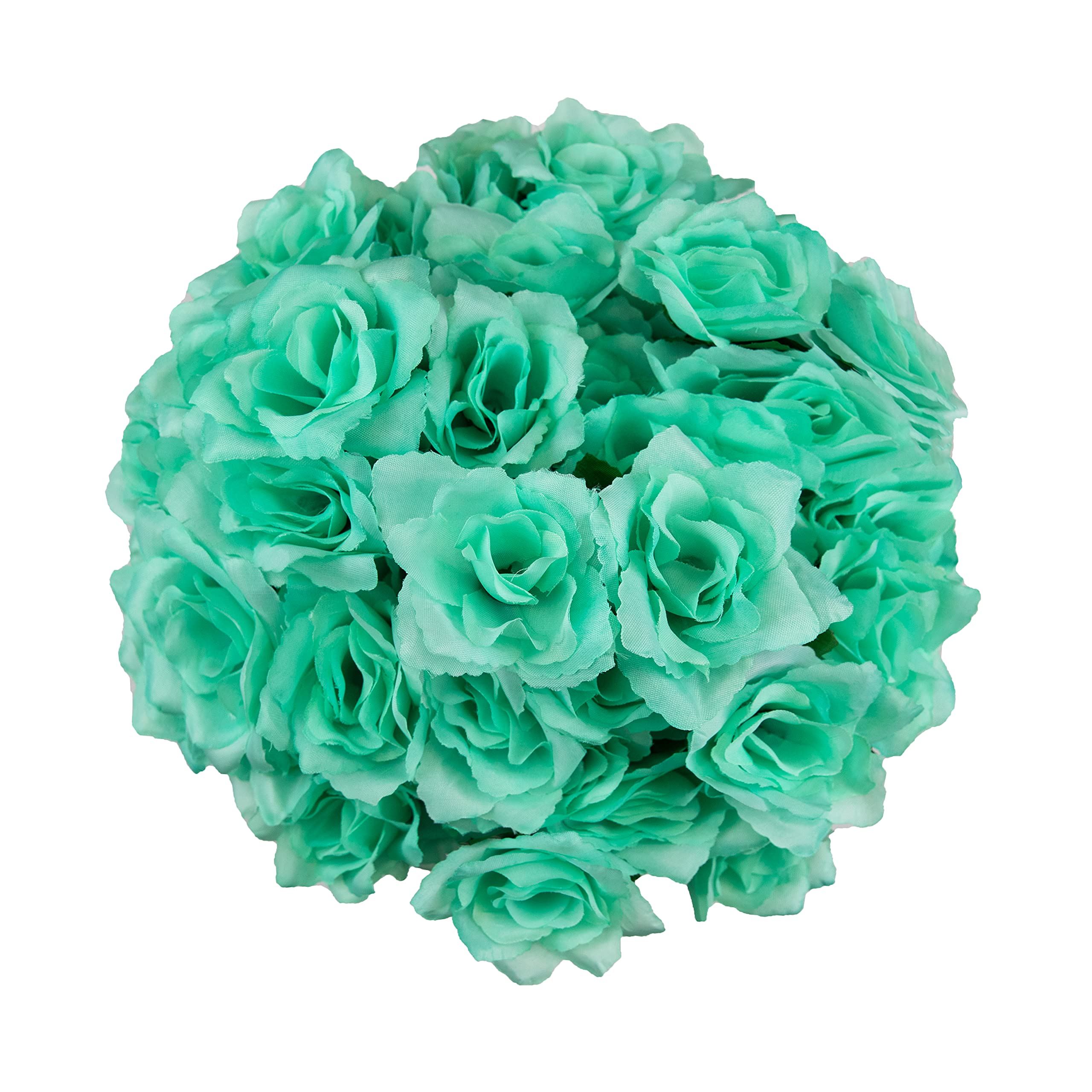 84 Heads Silk Roses Bouquet - Artificial Flowers for DIY Wedding Bouquets, Bridal Shower Centerpieces, Home & Party Decor - Realistic Faux Roses for Table Arrangements, Vase Displays & Romantic Events (Aqua)
