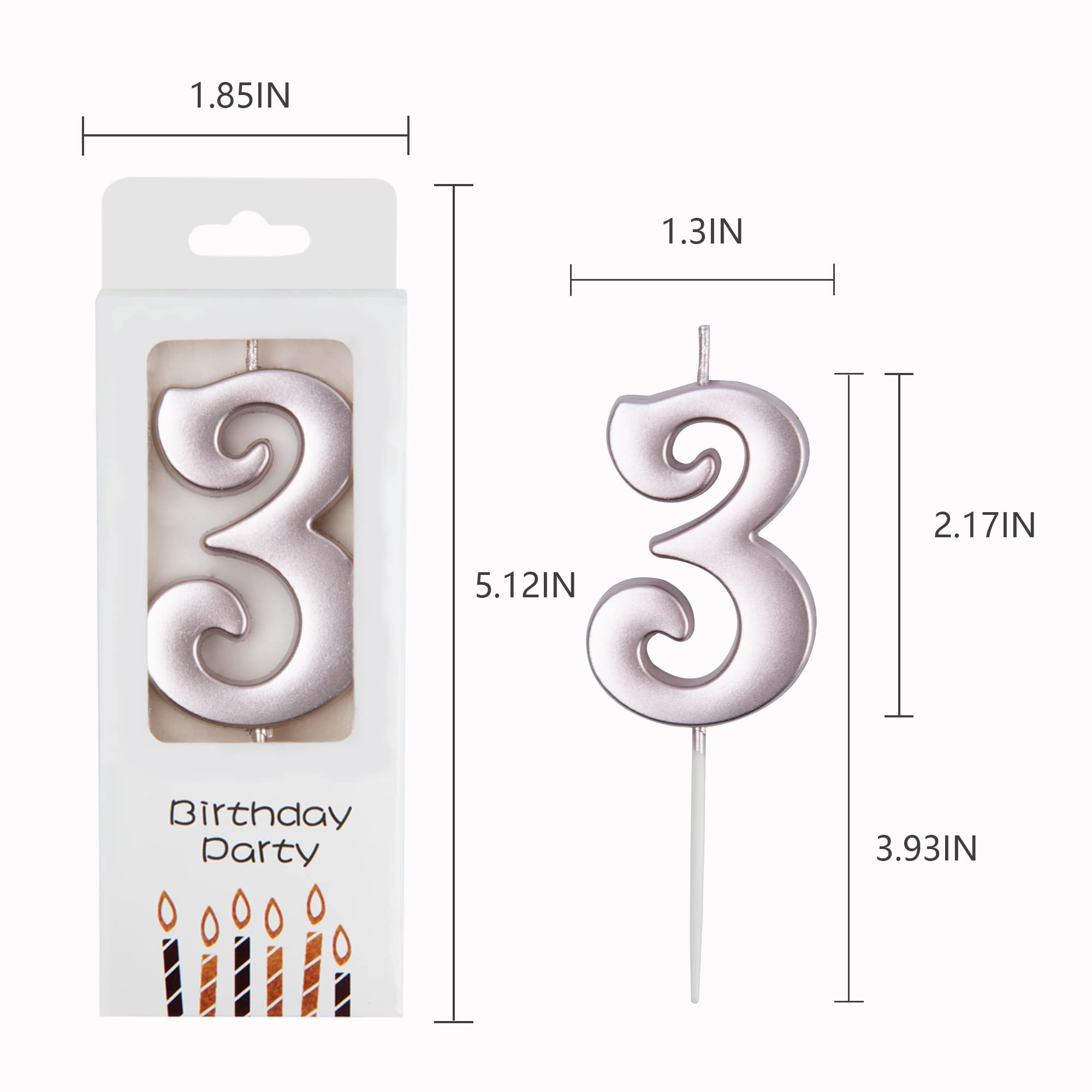 Rose Gold Number Birthday Candles (10-Count 0-9) - Elegant Cake Toppers for 1st Birthday, Baby Showers & Party Celebrations - Perfect for Cakes, Cupcakes & Dessert Displays