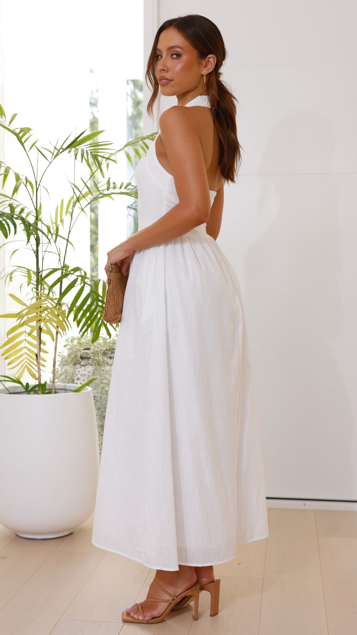 Caden Maxi Dress for Women - Elegant White Long Summer Dress with Flowy Skirt | Perfect for Beach, Vacation, and Casual Outings