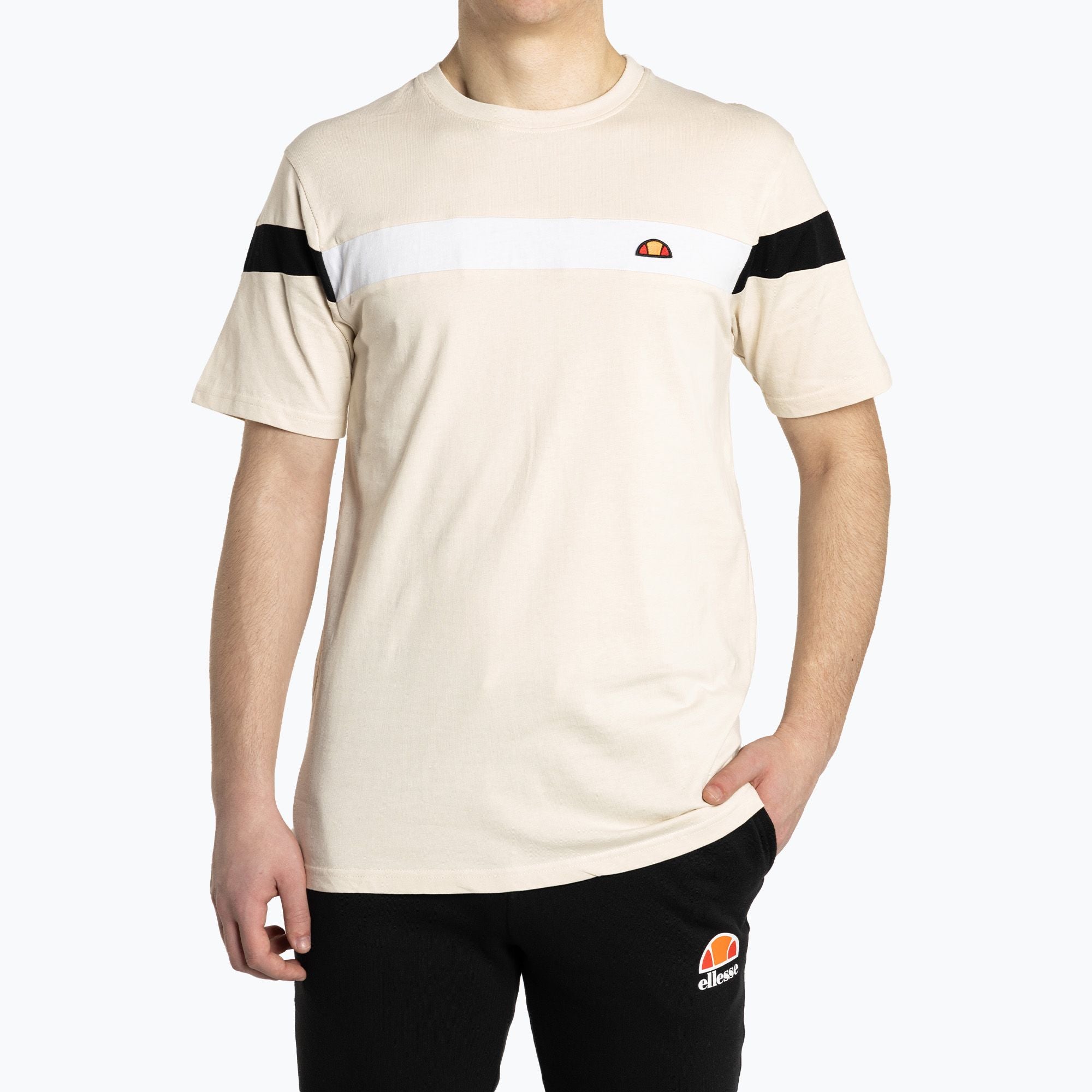 Ellesse Men's Caserio Off White T-Shirt - Comfortable Cotton Crewneck Tee for Casual Wear & Street Style