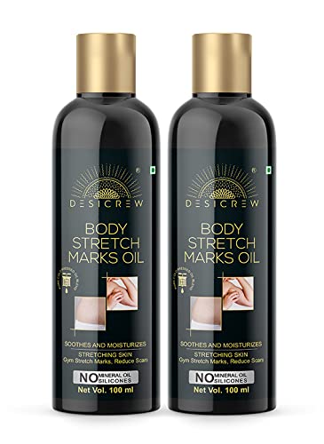 Organic Stretch Mark Removal Oil for Pregnancy & Anti-Aging - Scar & Wrinkle Treatment with Deep Hydration (200ml, Pack of 2) | Postpartum Care, Skin Repair & Daily Moisturizing Routine
