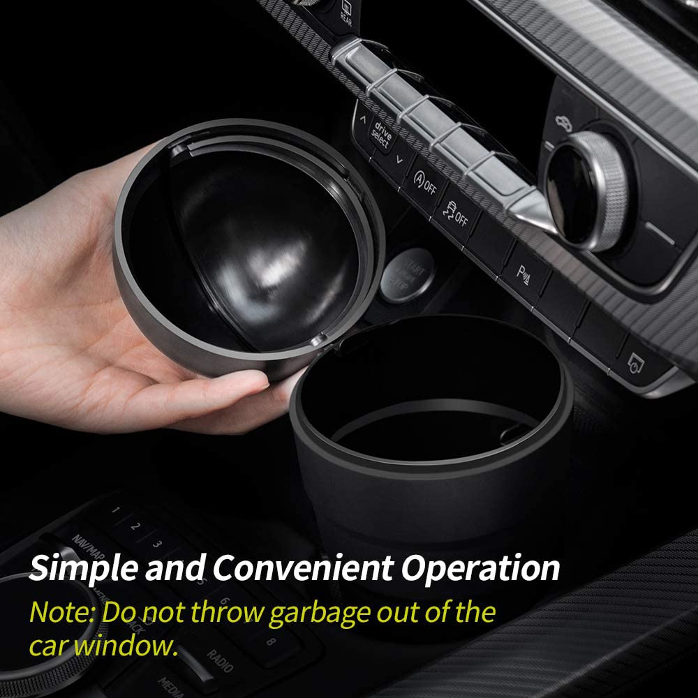 Universal Car Trash Can with Lid - Leakproof Mini Auto Garbage Bin for Car, Office, Home - Cute & Portable Vehicle Cup Holder Accessory - Perfect for Road Trips, Commuting & Daily Use