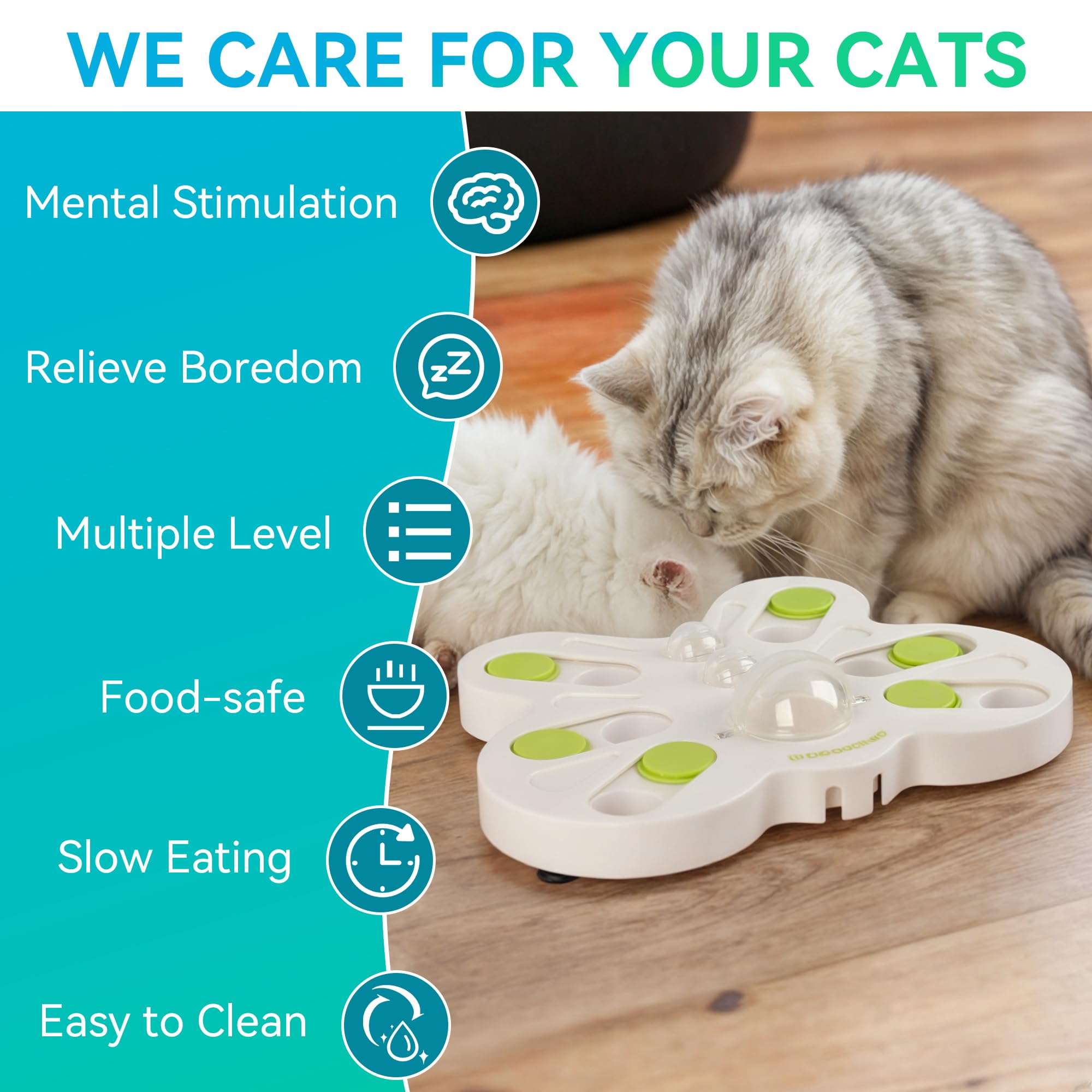 Interactive Cat Treat Puzzle Slow Feeder - Butterfly Shape Enrichment Toy for Indoor Kittens | Stimulating Maze Food Dispenser for Mental Exercise & Boredom Relief | Perfect for Mealtime Fun & Behavior Training