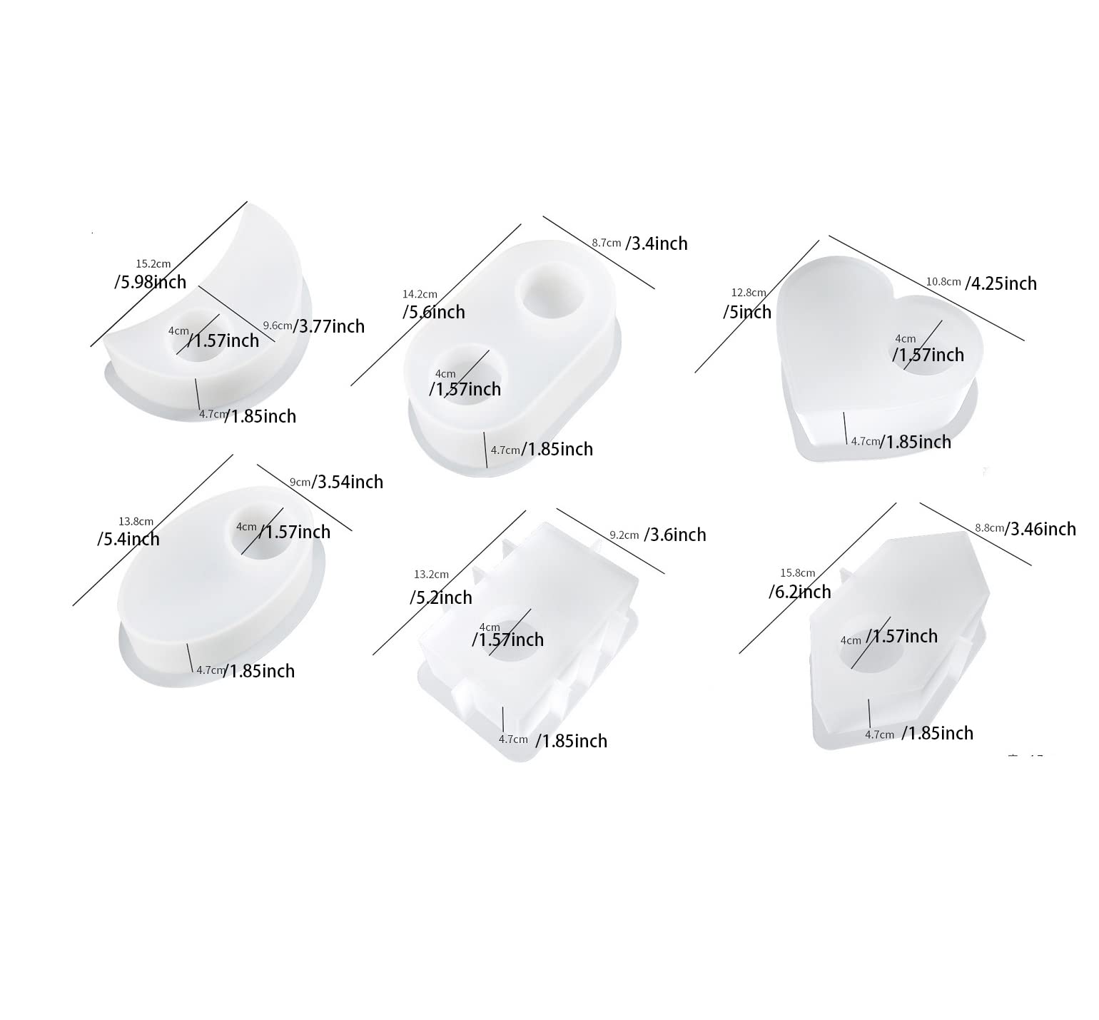 6Pcs Tealight Candle Holder Silicone Molds for Resin & Epoxy - DIY Home Decor Craft Supplies for Wedding, Party, and Holiday Centerpieces