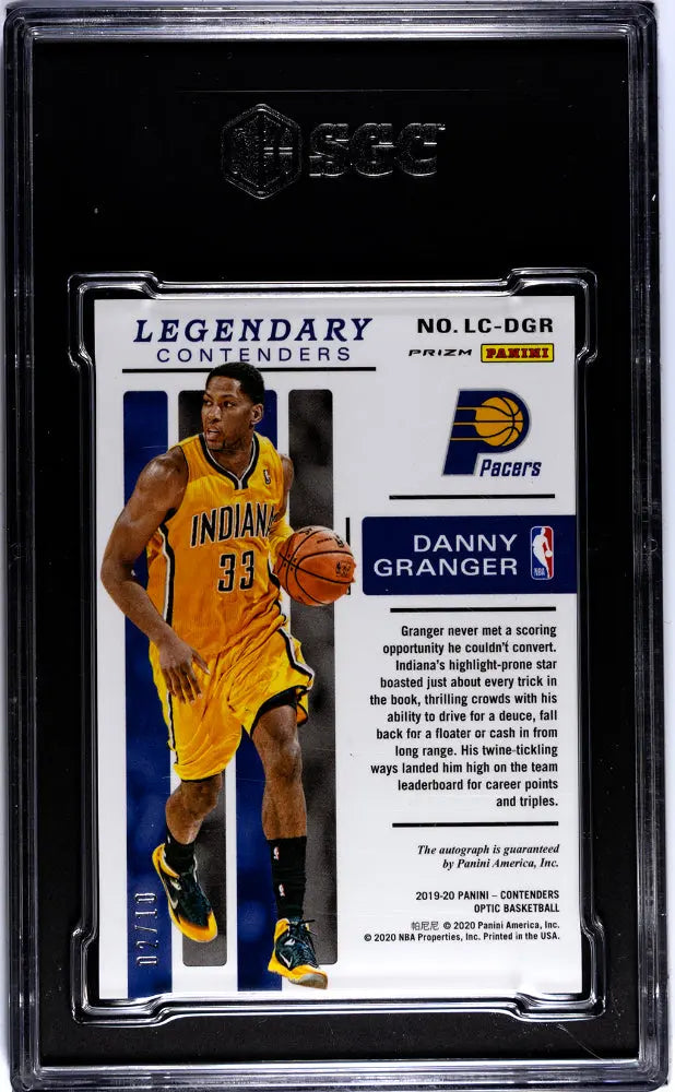 2019 Panini Contenders Optic Danny Granger Legendary Gold Prizm Auto SGC 9.5/10 - Rare Basketball Trading Card for Collectors & Sports Memorabilia Enthusiasts