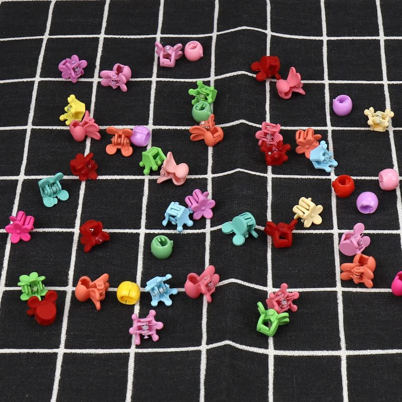 Staila 50PCS Mini Hair Claw Clips for Baby Girls - Flower Hair Barrettes for Kids, Teens & School Girls (50 Count) - Perfect for School, Parties & Everyday Hairstyles