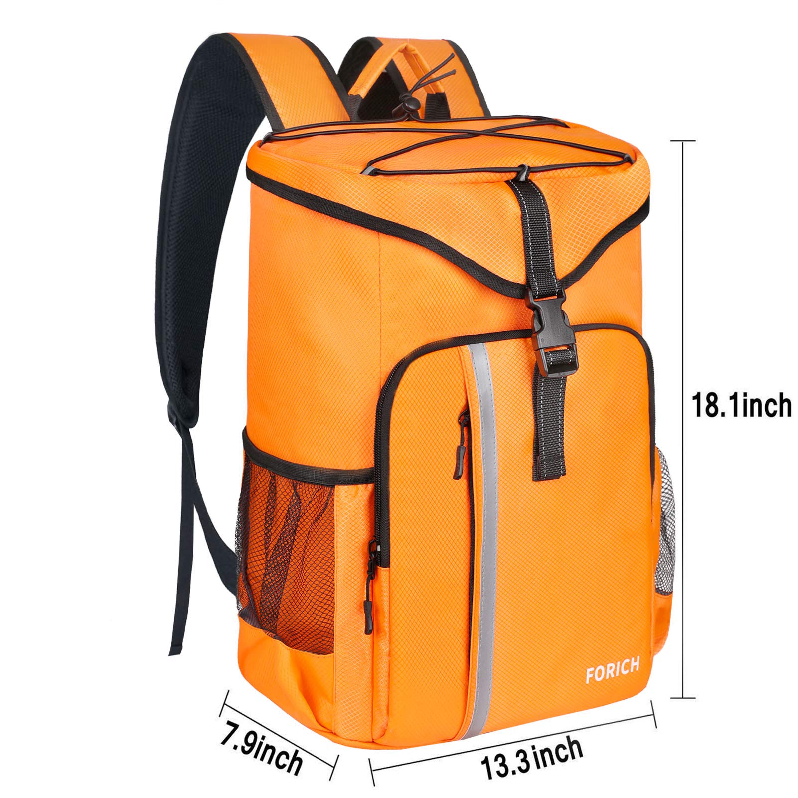 FORICH Leakproof Insulated Backpack Cooler - Waterproof Lightweight Soft Cooler Bag for Beach, Picnics, Camping & Hiking - Holds 30 Cans - Perfect for Work Lunch, Outdoor Adventures & Travel