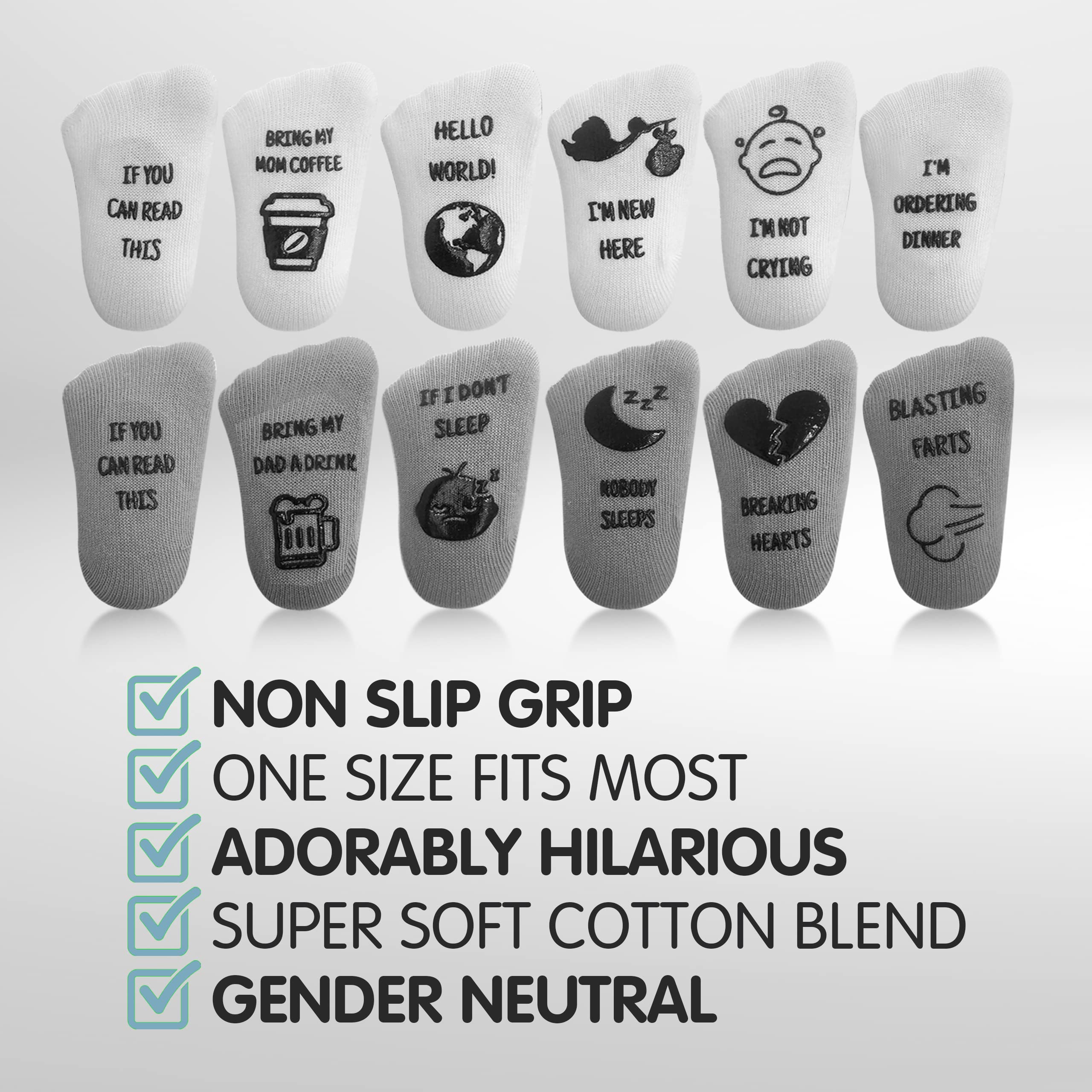 Baby Socks Gift Set for Boys & Girls - 6 Adorable Gender Neutral Designs | Perfect Baby Shower & Registry Gift | Soft Newborn Socks 0-12 Months | Ideal for Photography, First Outfits & Special Occasions