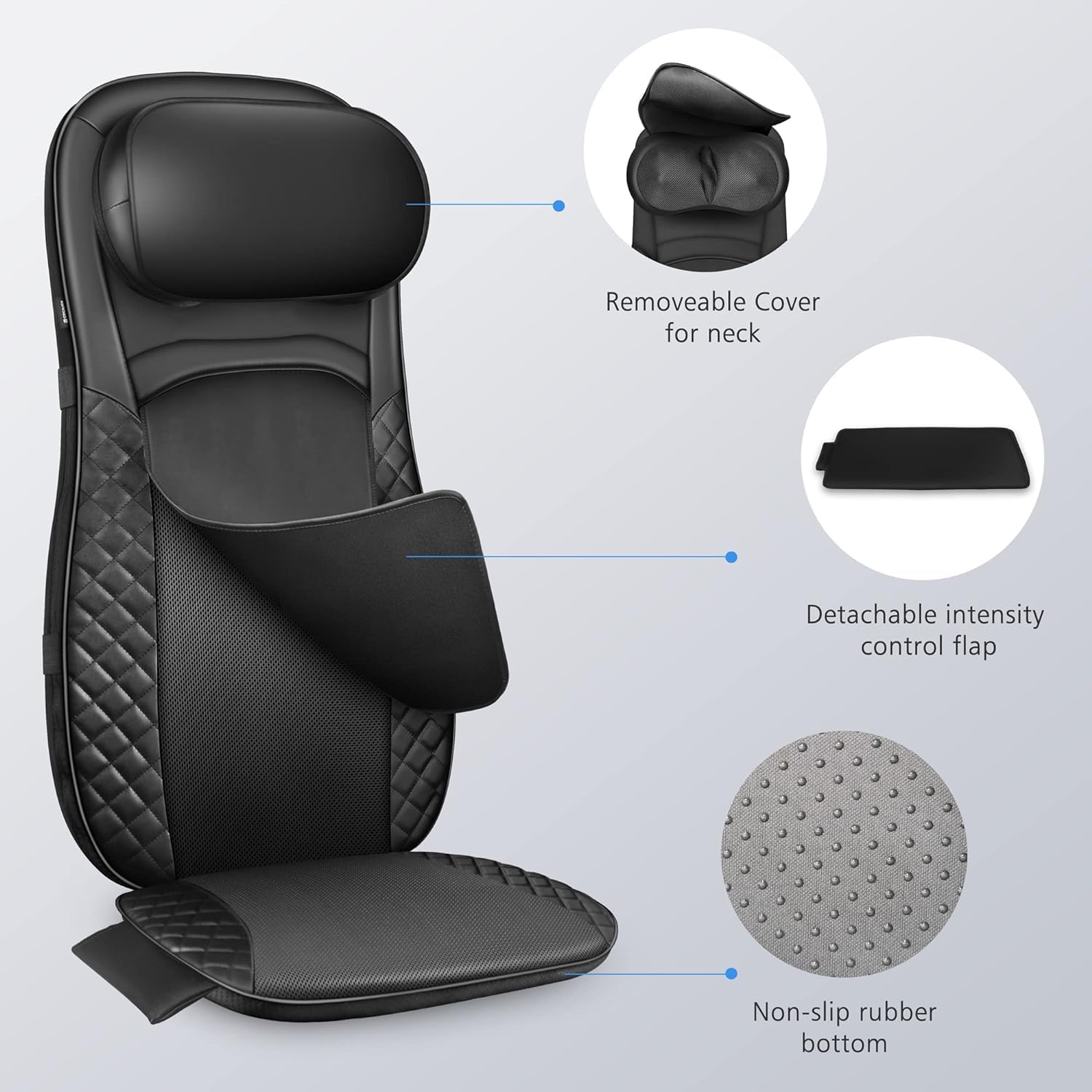 Shiatsu Neck and Back Massager with Heat - Adjustable Kneading Rolling Massage Chair Pad for Neck, Back & Shoulder Pain Relief - Perfect Gift for Mom and Dad - Ideal for Home, Office & Car Use