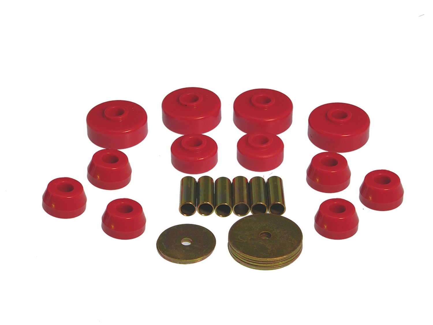 Prothane 18-101 Red Polyurethane Body Mount Kit - Heavy Duty Suspension Upgrade for Trucks & SUVs - Improve Ride Comfort & Reduce Vibration - Perfect for Off-Roading & Towing