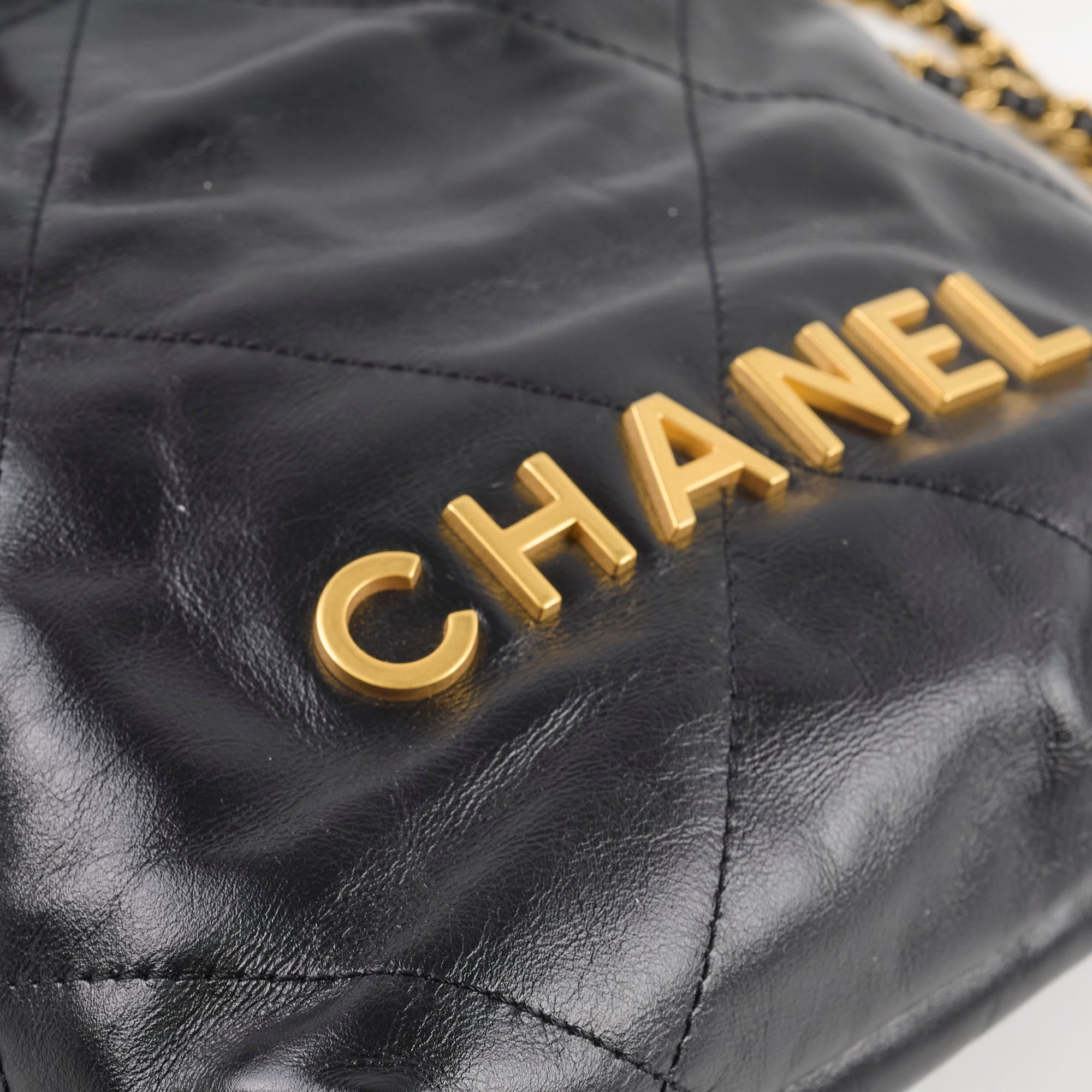 Chanel Mini 22 Black Leather Crossbody Bag with Microchip - Luxury Designer Handbag for Women, Perfect for Date Night & Evening Events