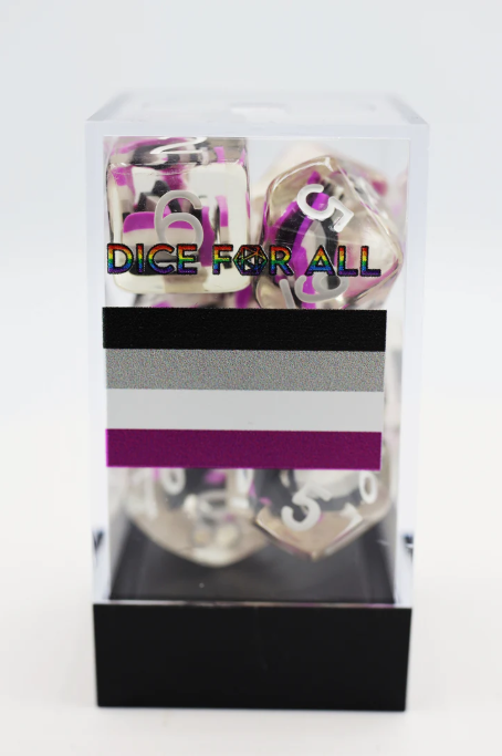 Asexual Pride Flag 7-Piece RPG Dice Set - Perfect for D&D, Tabletop Gaming & LGBTQ+ Support