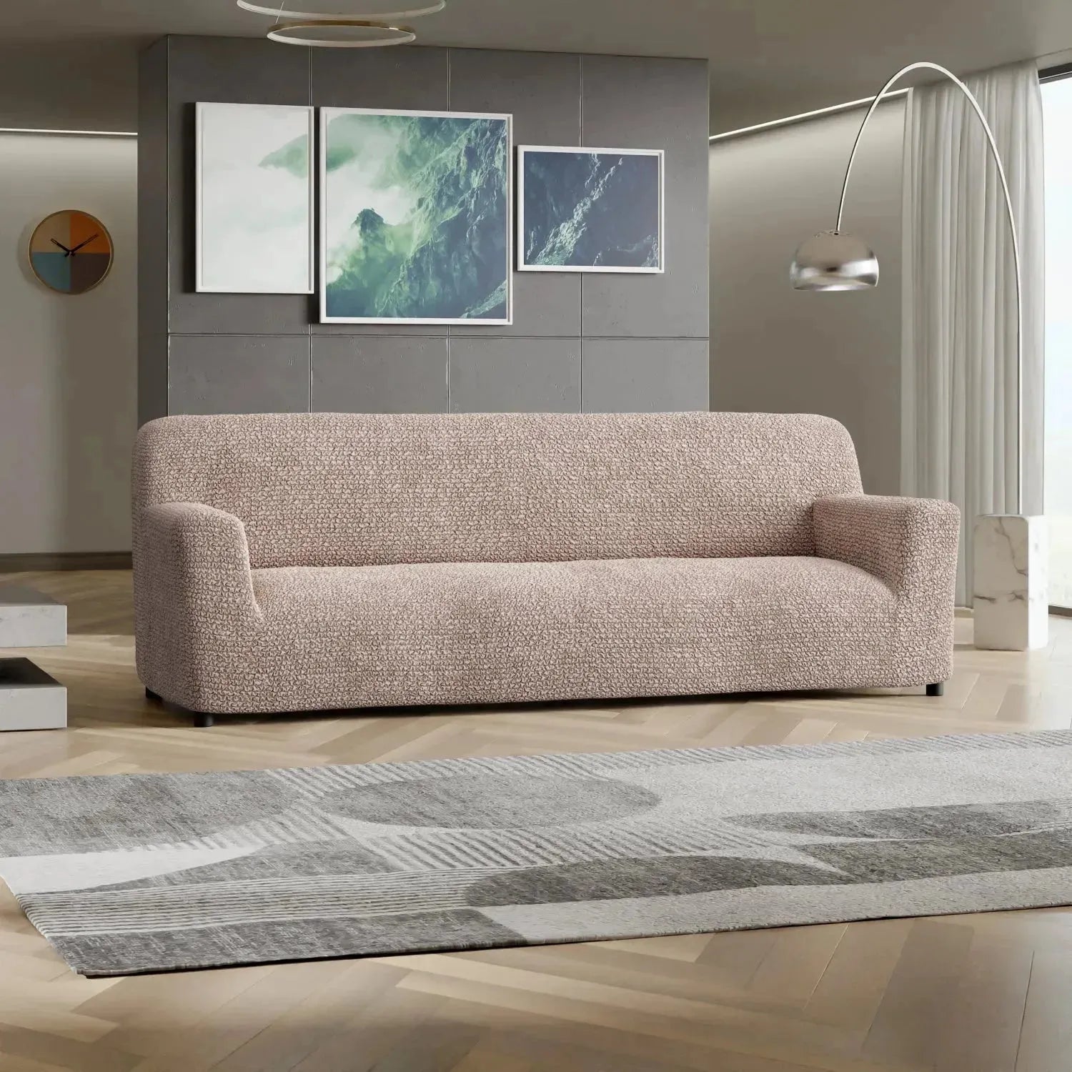 4-Seater Sofa Slipcover - Soft Microfiber Fabric, Stretchable & Washable - Perfect for Living Room, Family Room & Home Decor
