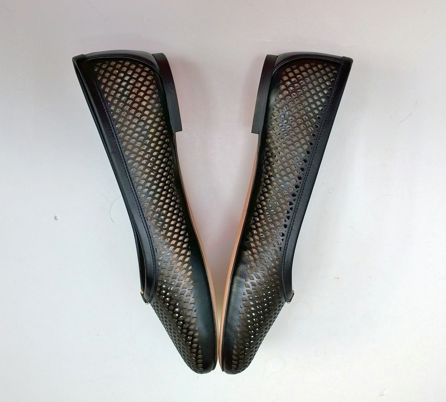 Chloé Marcie Black Perforated Leather Flats - Women's Fashion Loafers for Casual Wear & Office Outfits