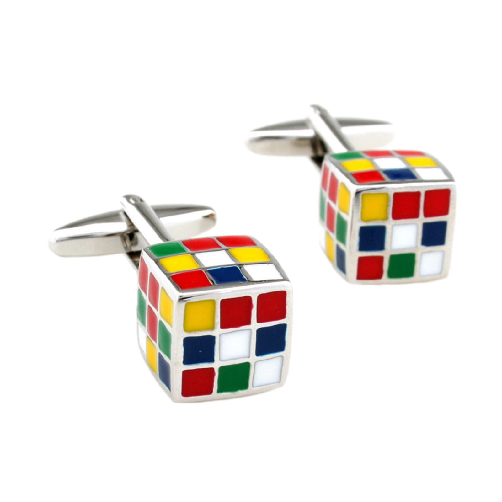 Daesar Vintage Square Cube Copper Cufflinks for Men - Elegant Colorful Dress Accessories for Weddings, Business Meetings & Formal Events