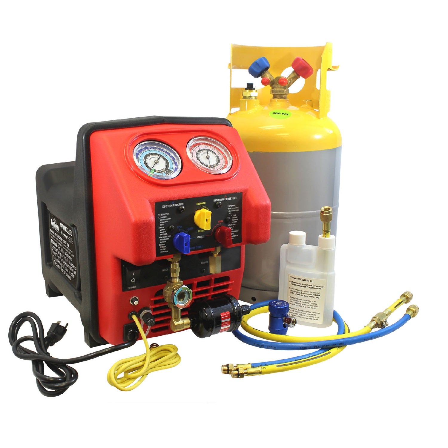 Mastercool 69360 YF R1234YF Complete Refrigerant Recovery Machine for HVAC & Automotive AC Systems - Professional Refrigerant Recycling Equipment for Mechanics and Technicians
