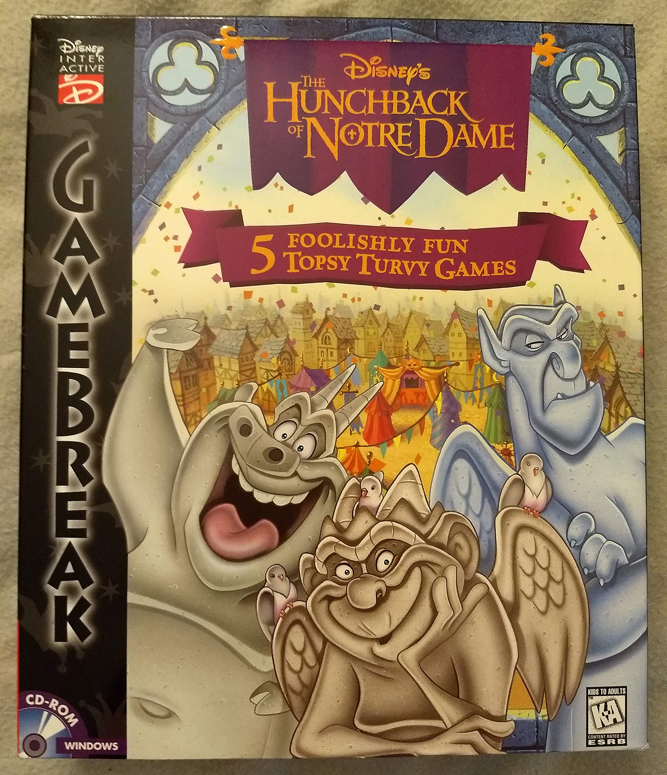 Disney's GameBreak! The Hunchback of Notre Dame Topsy Turvy Games - Fun Family Board Game for Kids & Adults - Perfect for Game Nights, Parties & Disney Movie Fans