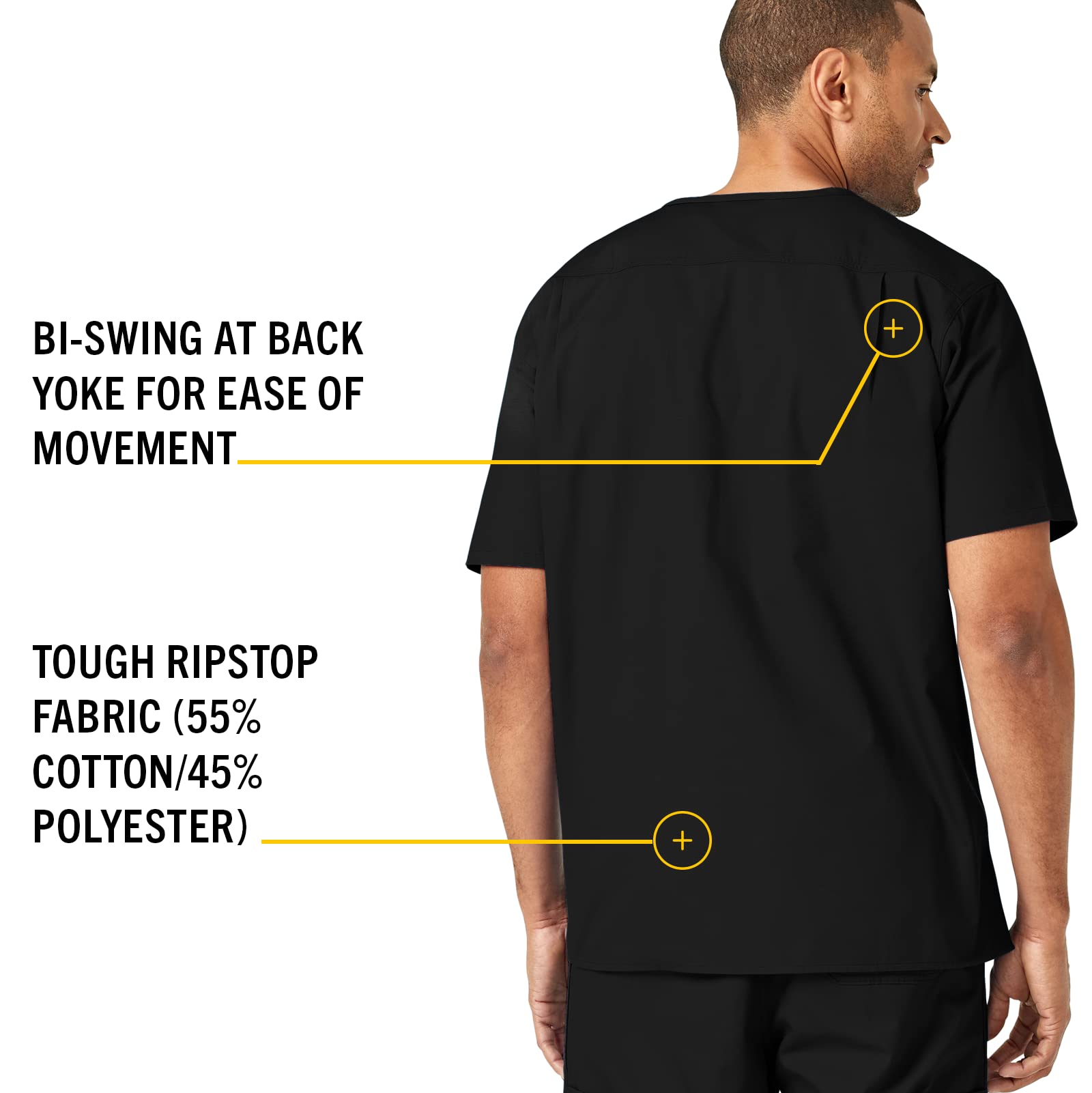 Carhartt Men's Ripstop Multi-Pocket Scrub Top - Durable Workwear for Medical Professionals & Healthcare Workers - Perfect for Hospitals, Clinics & Nursing Shifts