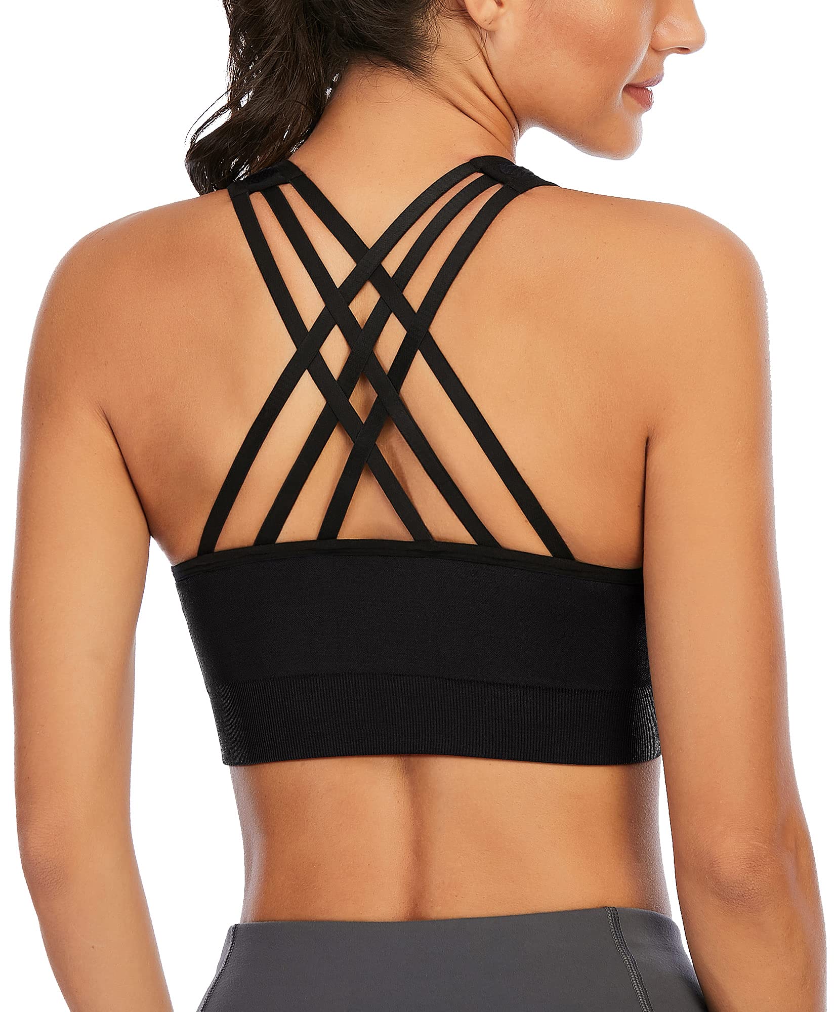 Ewedoos Women's Workout Tank Top with Built-in Bra - Cropped Yoga Shirt, Longline Sports Bra for Running, Gym & Fitness - Breathable & Comfortable Activewear