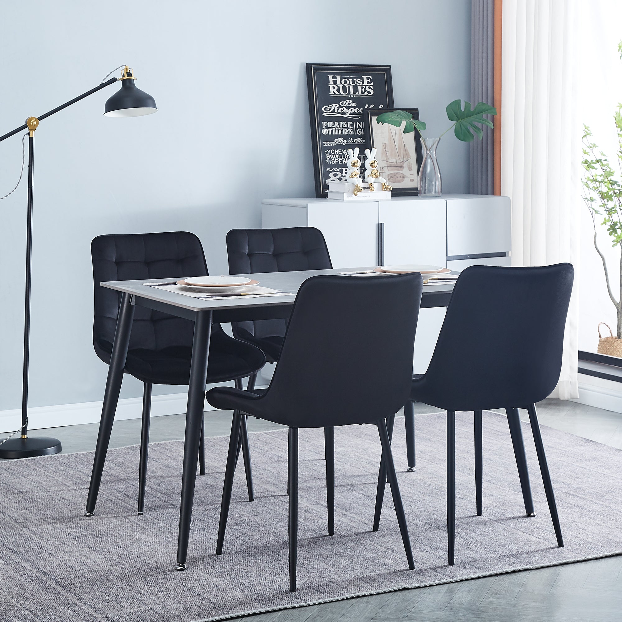 Modern Black Dining Chairs Set of 2 - Contemporary Style with Easy Assembly for Restaurants, Cafes, Offices & Living Rooms - Perfect for Home Dining & Commercial Spaces