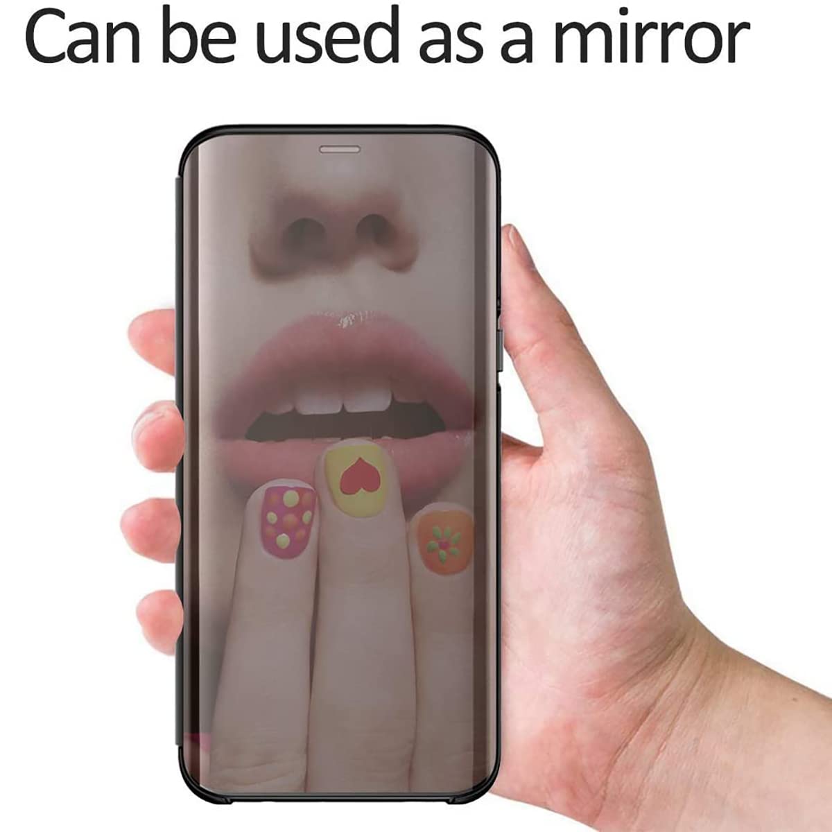 Xiaomi Mi 9 Phone Case - Flip Mirror Stand Cover with Shockproof Protection, PC/PU Translucent Clear View Case for Xiaomi Mi 9 (Black) - Perfect for Work, Travel & Daily Use