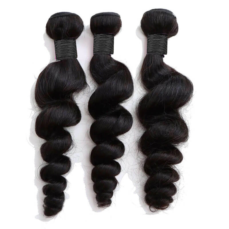 Eullair 10A Loose Wave Human Virgin Hair Weaves - 3/4 Bundles for Natural Looking Hair Extensions | Perfect for Daily Wear, Parties & Special Occasions