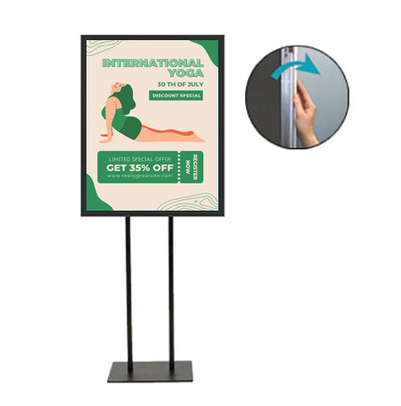 Double Pole Floor Stand 22x28 Sign Holder | 1 1/4