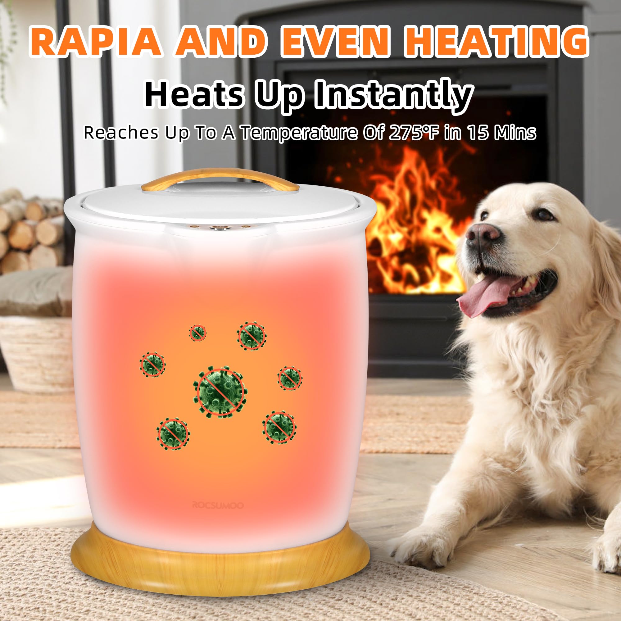 20L Heated Towel Warmer Bucket for Bathroom - 1H Continuous Heating with Fragrance Holder & Removable Lid - Fits 2 Oversized 40