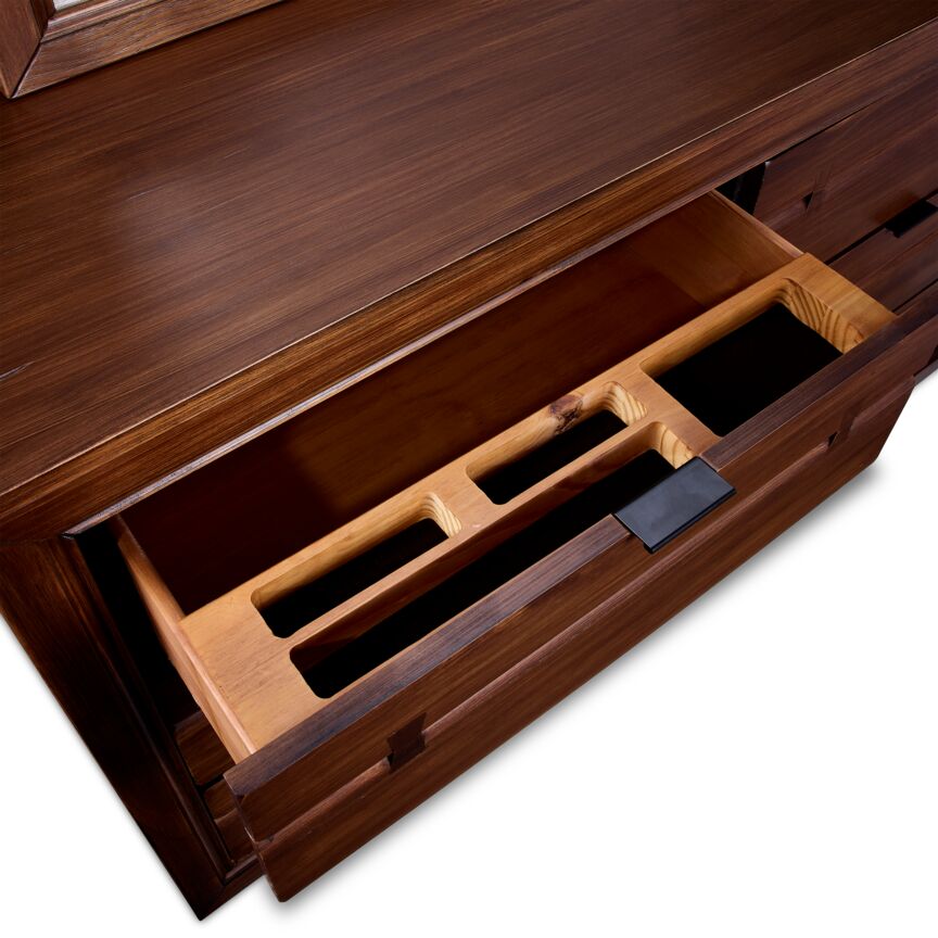 Camila 6-Drawer Dresser - Rustic Brown Wooden Chest of Drawers for Bedroom Storage & Organization | Perfect for Master Bedroom, Guest Room, or Nursery