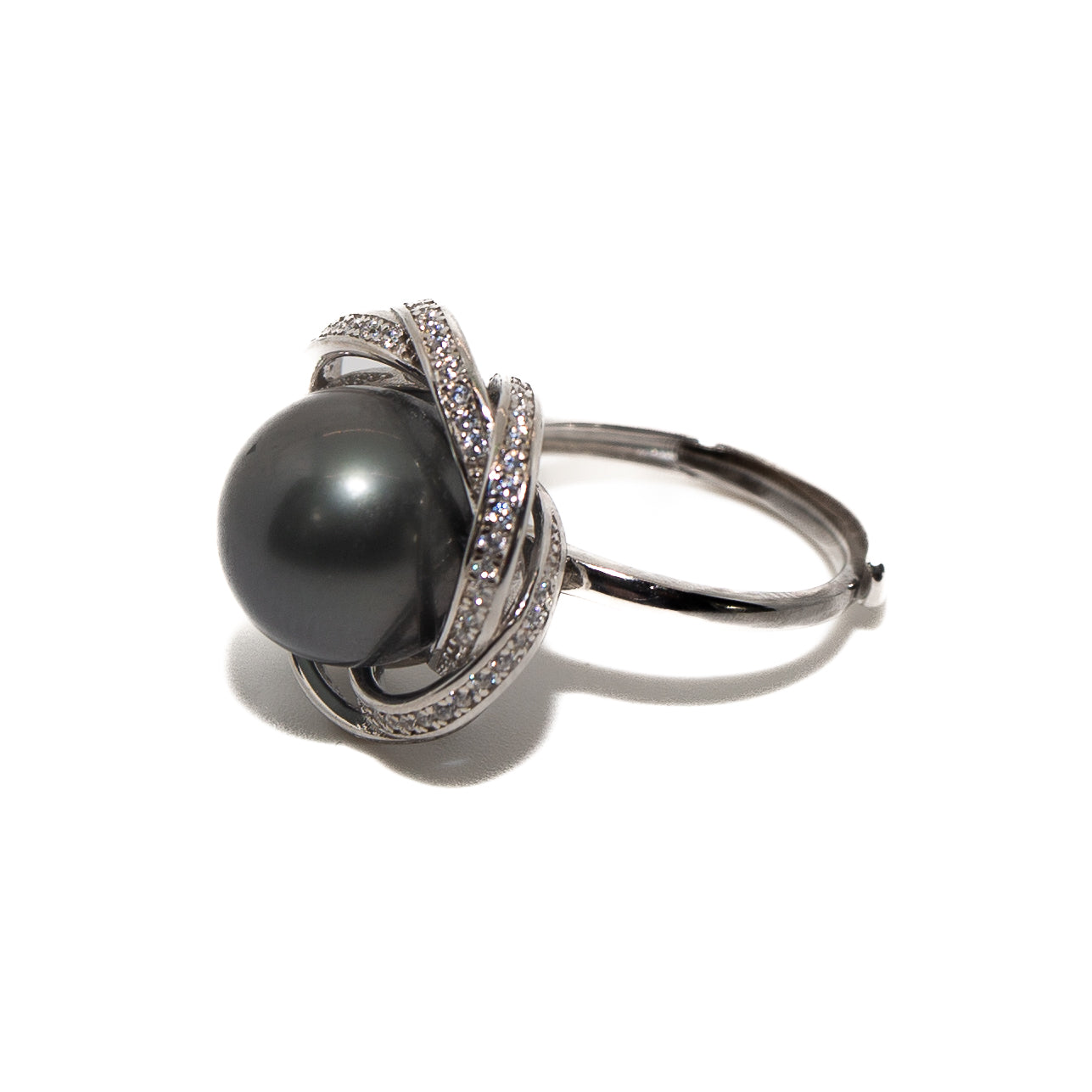 Tahitian Silver Floral Lagoon Ring - Elegant Handmade Jewelry for Women | Perfect for Beach Weddings, Date Nights & Boho Fashion