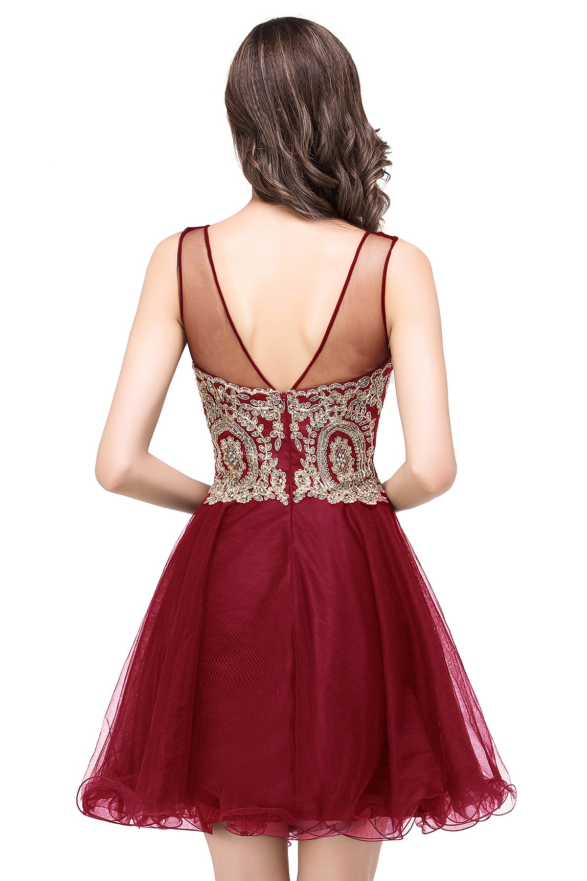 MisShow 2024 Women's Sparkling Crystal Applique Cocktail Dress - Elegant Short Prom & Homecoming Party Gown for Evening Events, Dinners & Special Occasions