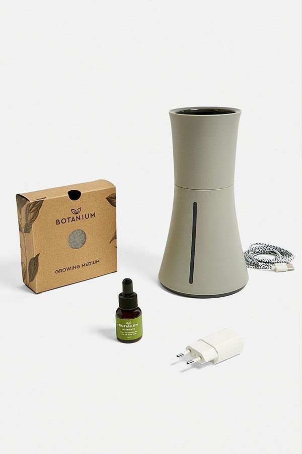 Botanium Hydroponic Indoor Garden System - Automatic Self-Watering Planter Pot for Herbs, Vegetables & Flowers (Grey) - Perfect for Kitchen, Office & Small Space Gardening