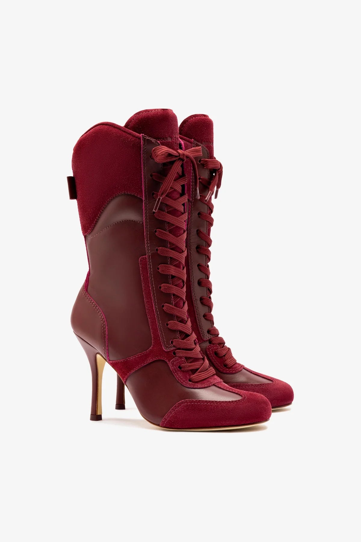 Larroudé x Jonathan Cohen Burgundy Suede High Heel Sneaker Boots - Stylish Women's Fashion Shoes for Parties, Date Nights & Evening Events