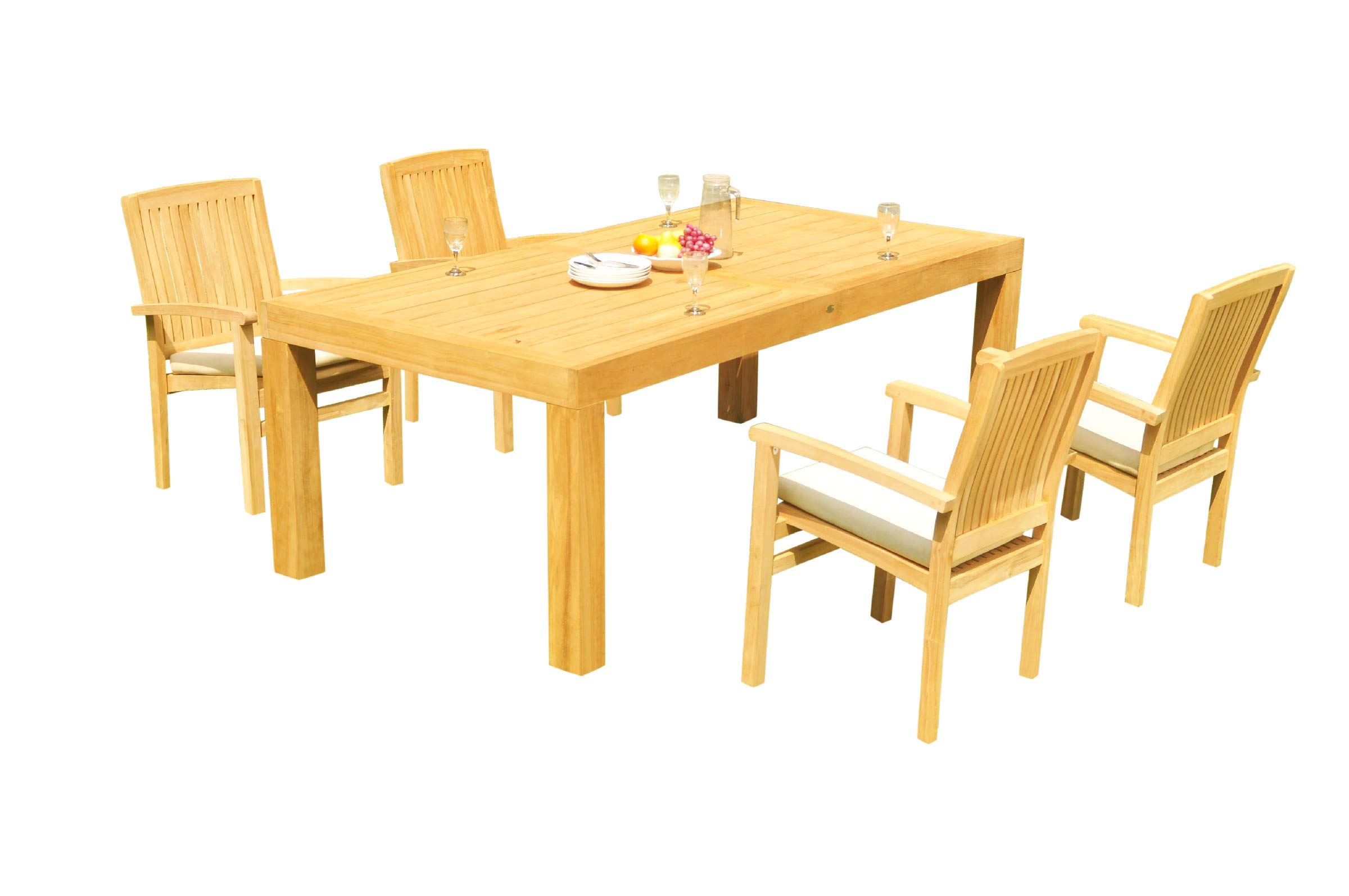 Premium 4-Seater 5-Piece Teak Wood Dining Set - 86