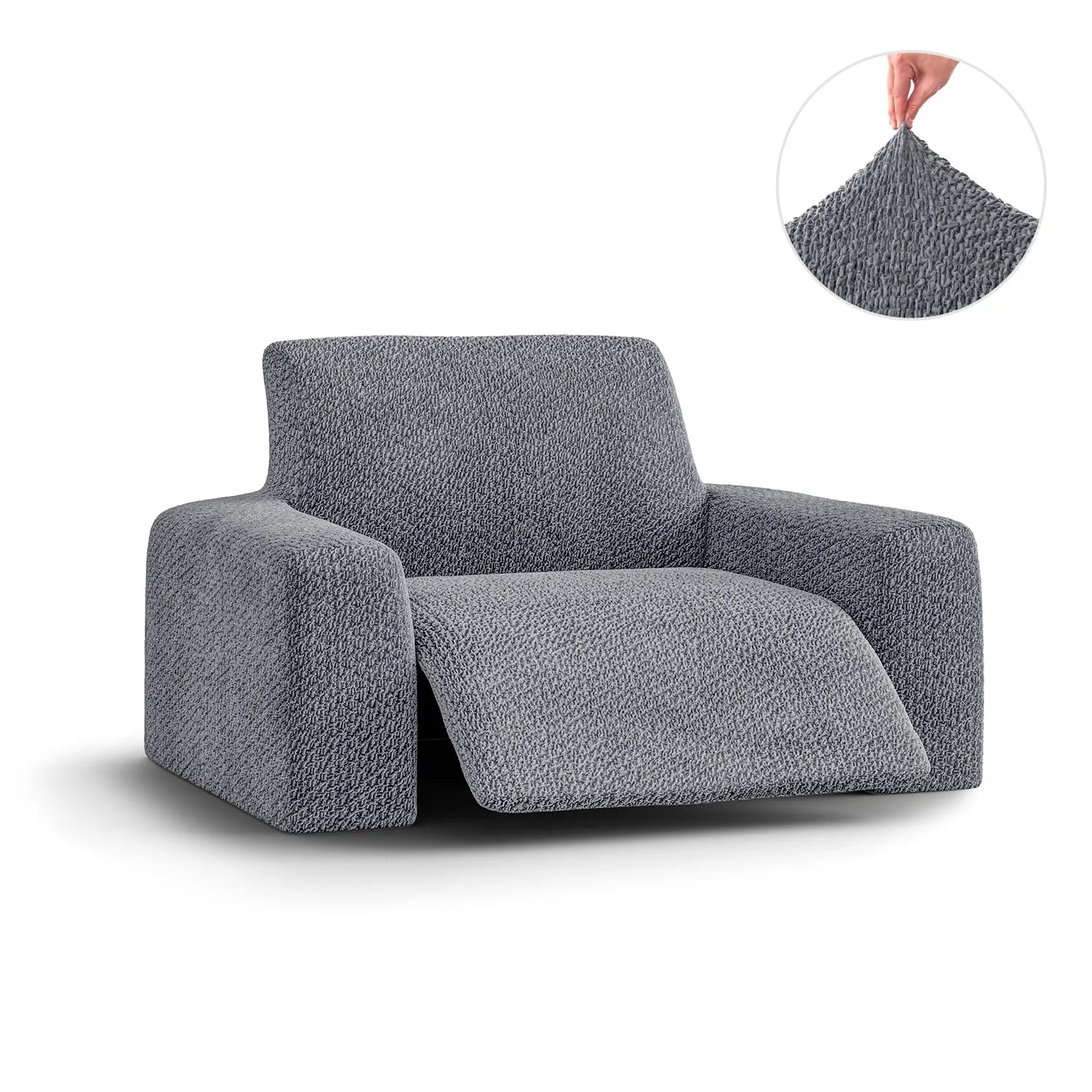 Velvet Reclining Armchair Slipcover - Soft Stretch Fabric Cover for Living Room, Bedroom, or Office - Easy to Install & Machine Washable