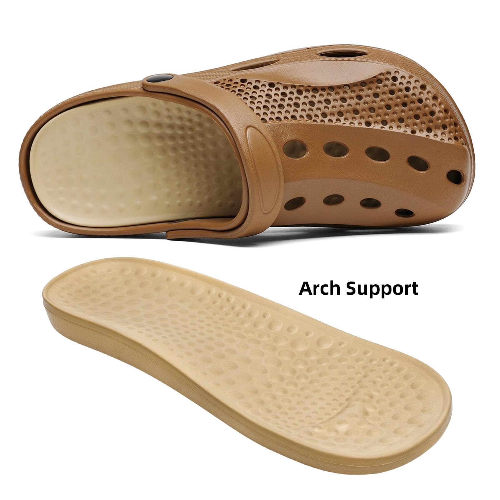 **Men's & Women's Arch Support Clogs - Slip-On Garden Shoes with Removable Cushion Insole for Outdoor, Beach & Casual Wear**    **Perfect for Gardening, Beach Walks, Errands & Relaxing at Home**