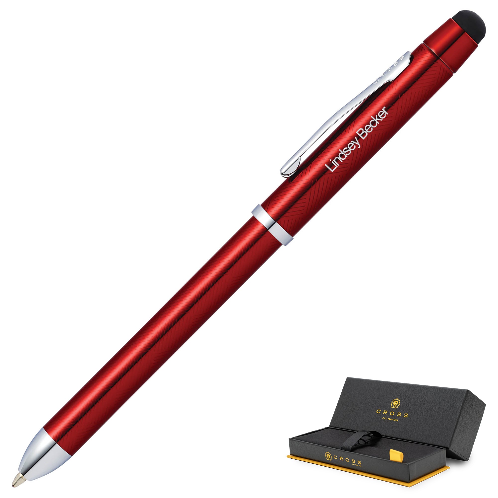 Cross Tech3+ Stylus Pen - Translucent Red for iPad, iPhone, Android Tablets - Perfect for Drawing, Note Taking & Digital Signatures