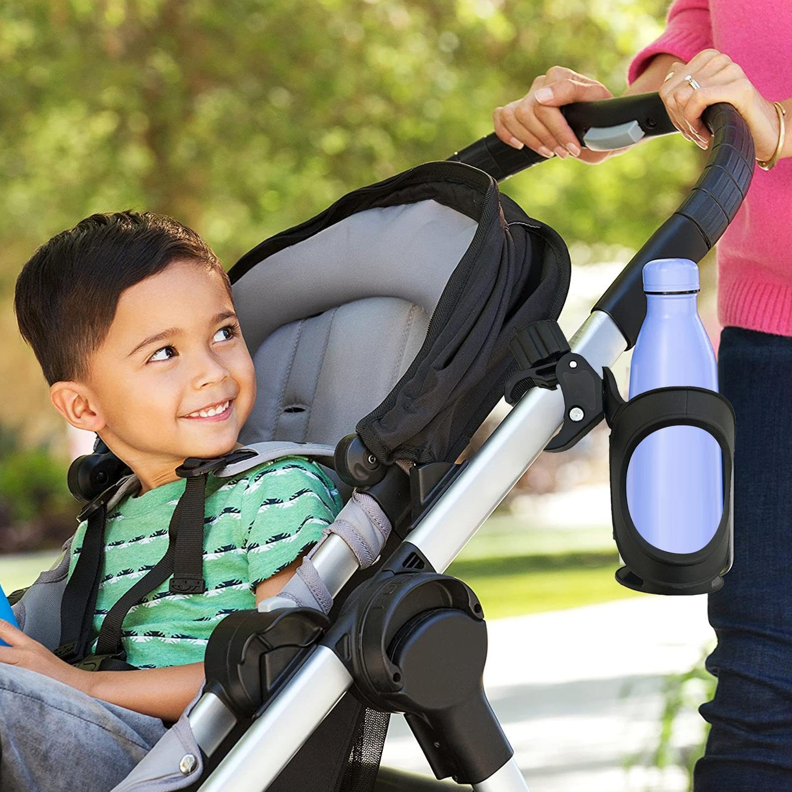 Adjustable 360° Rotating Cup Holder for Stroller, Walker, Wheelchair & Car - Large Capacity Drink Holder for Parents, Seniors & Commuters | Perfect for Outdoor Walks, Shopping & Road Trips