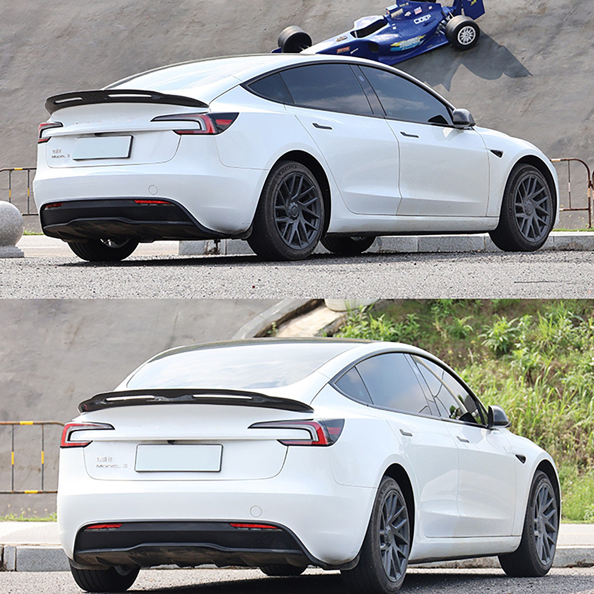 Premium Real Carbon Fiber Spoiler Wing for Tesla Model 3 Highland 2024+ | High Gloss Finish | Aerodynamic Performance Upgrade | Perfect for Racing & Street Style Enhancement