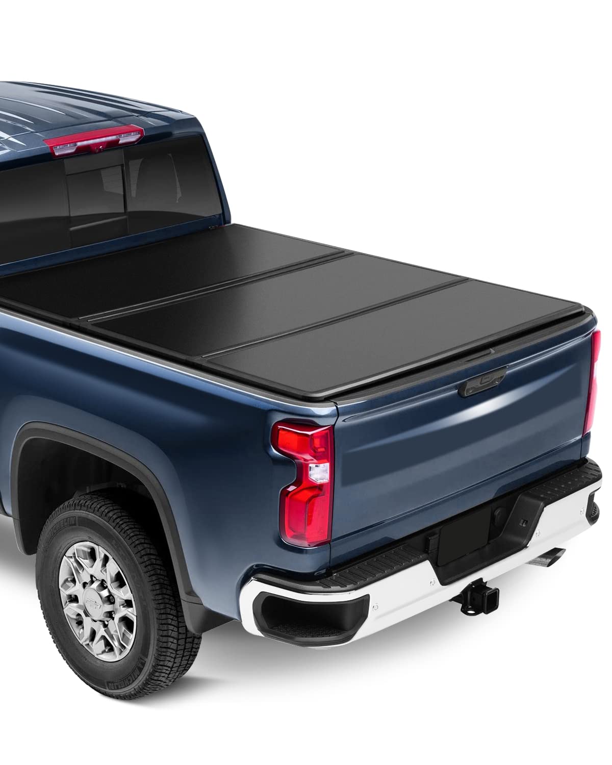 Hard Tri-Fold Truck Bed Tonneau Cover for Chevrolet Colorado 2015-2021 & GMC Canyon 2015-2019 | 5FT Fleetside Bed | Black Pickup Truck Bed Cover | Weatherproof Protection for Cargo Security & Road Trips