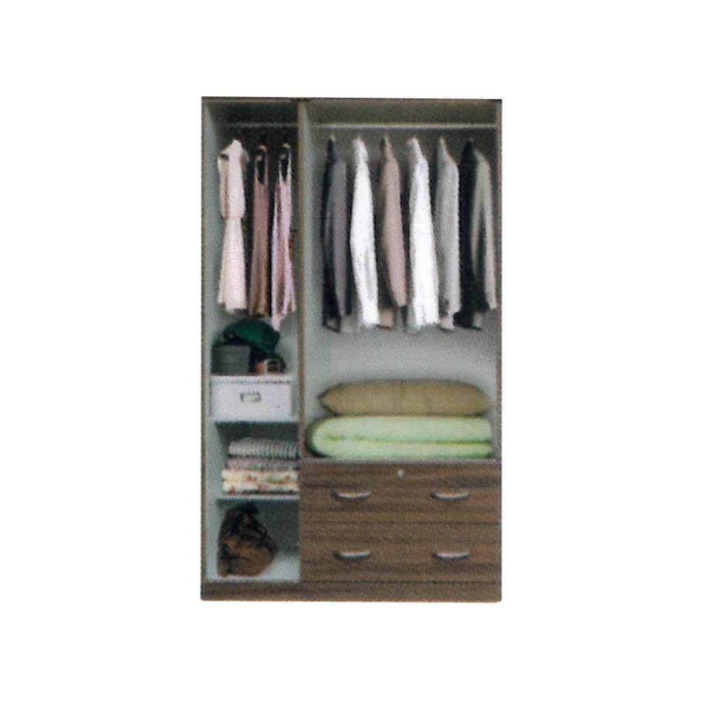 Elise Open 3 Door Wardrobe Without Top - Freestanding Closet Organizer for Bedroom, Living Room & Entryway Storage