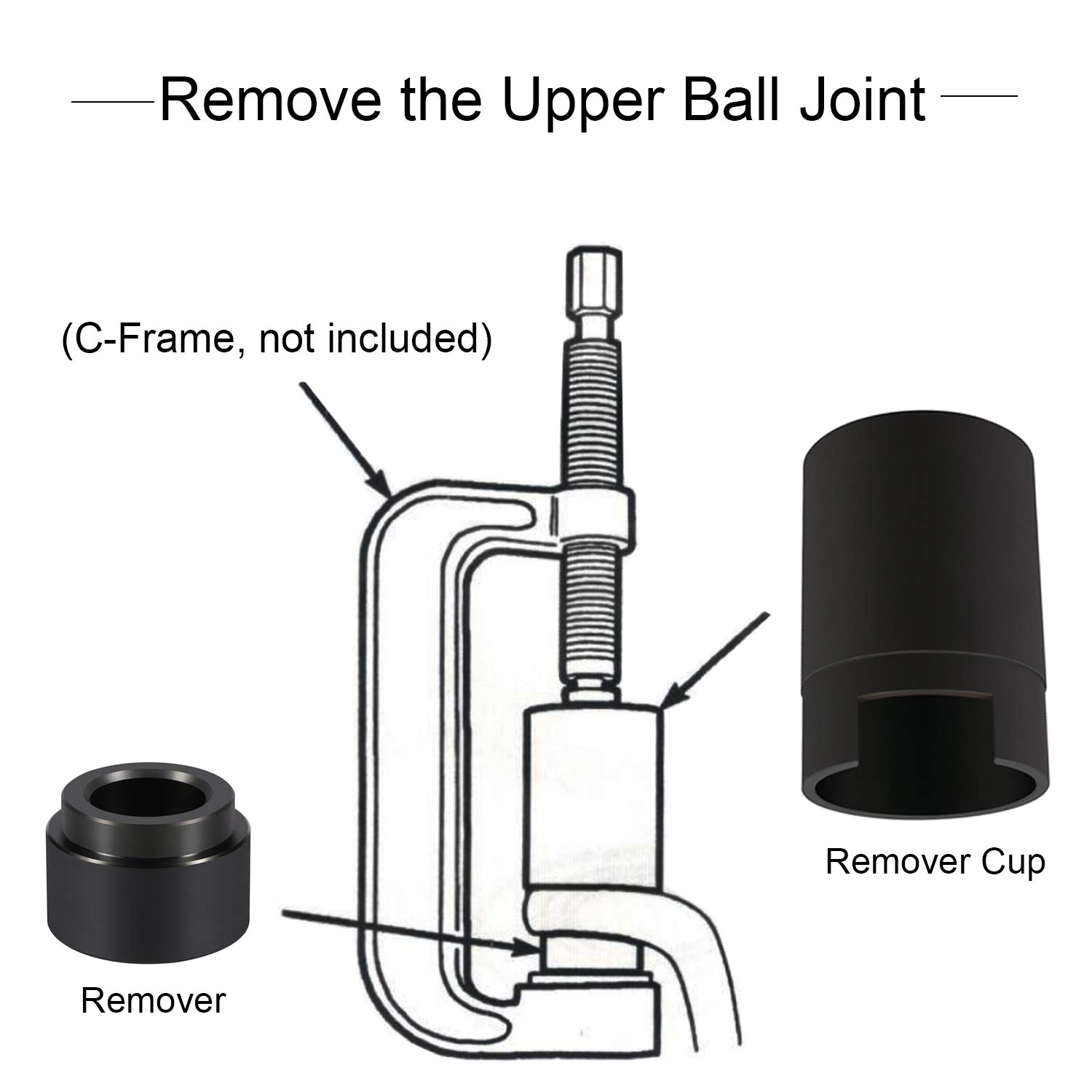 Jeep Dodge Ball Joint Service Adapter Tool - Heavy Duty Suspension Repair Kit for Wrangler, Cherokee, Grand Cherokee, Ram 1500 - Perfect for DIY Mechanics & Auto Shops