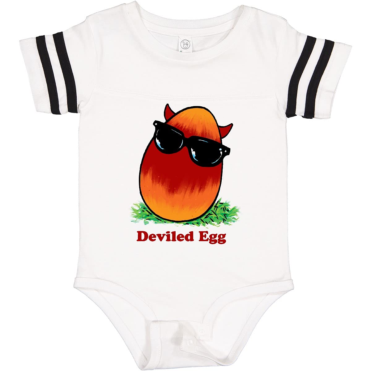 Inktastic Easter Red and Orange Devil Egg Horns Baby Bodysuit - Cute Holiday Outfit for Infants, Easter Photo Shoots & Themed Parties