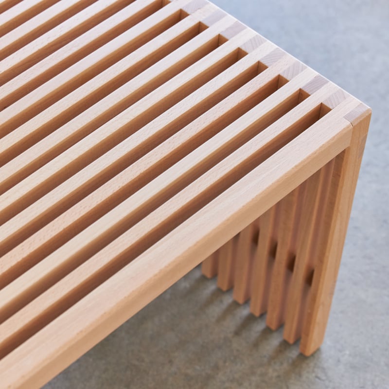 Sustainable Zero Waste Slatted Bench - Eco-Friendly Wooden Outdoor Seating for Patio, Garden, and Backyard Decor | Perfect for Relaxing, Entertaining, and Green Living Spaces