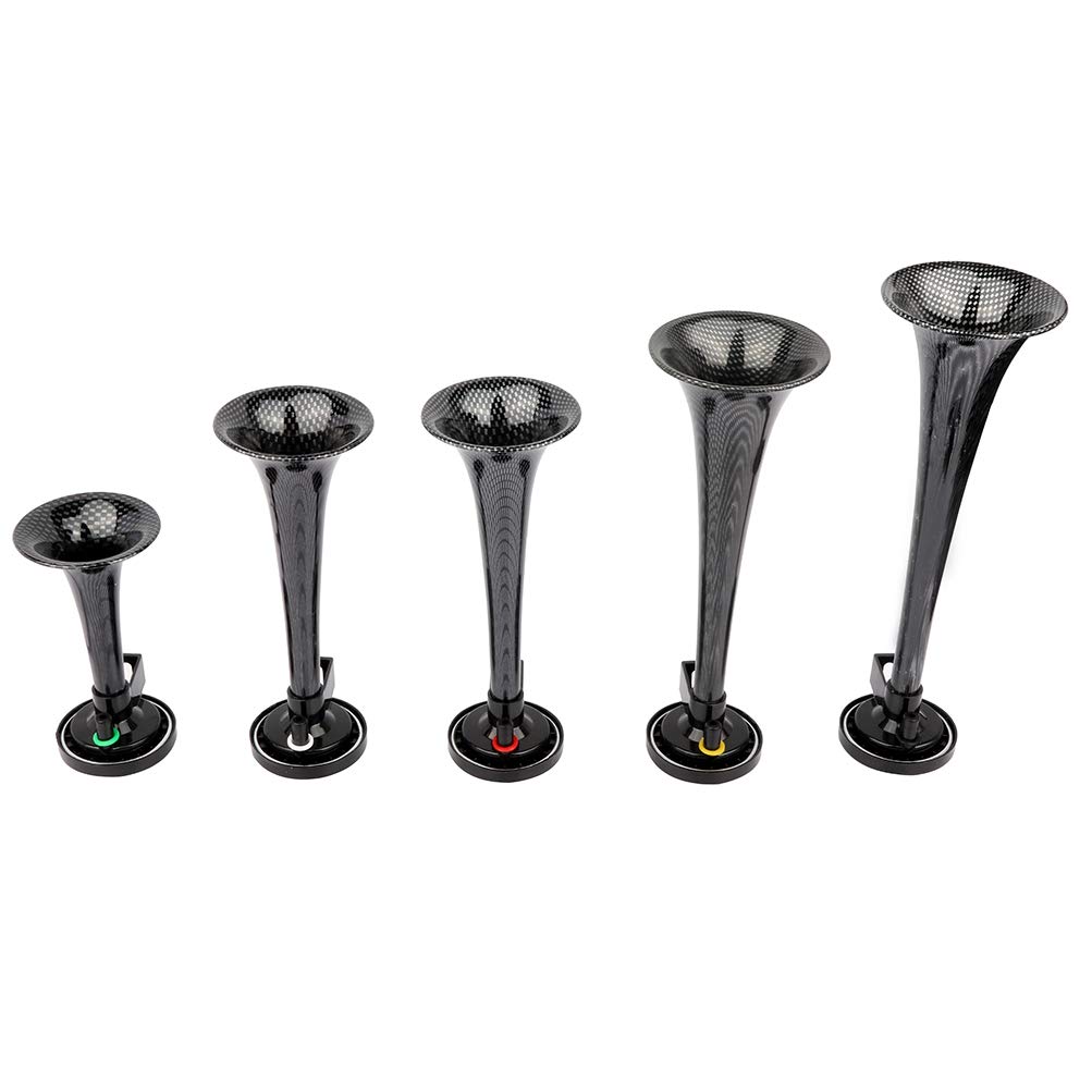 5 Trumpet Electric Air Horn with Compressor - 12V Loud Train Sound for Trucks, Cars, SUVs & Boats - Heavy Duty Vehicle Replacement Horn - Black (Perfect for Emergency Alerts & Off-Road Adventures)