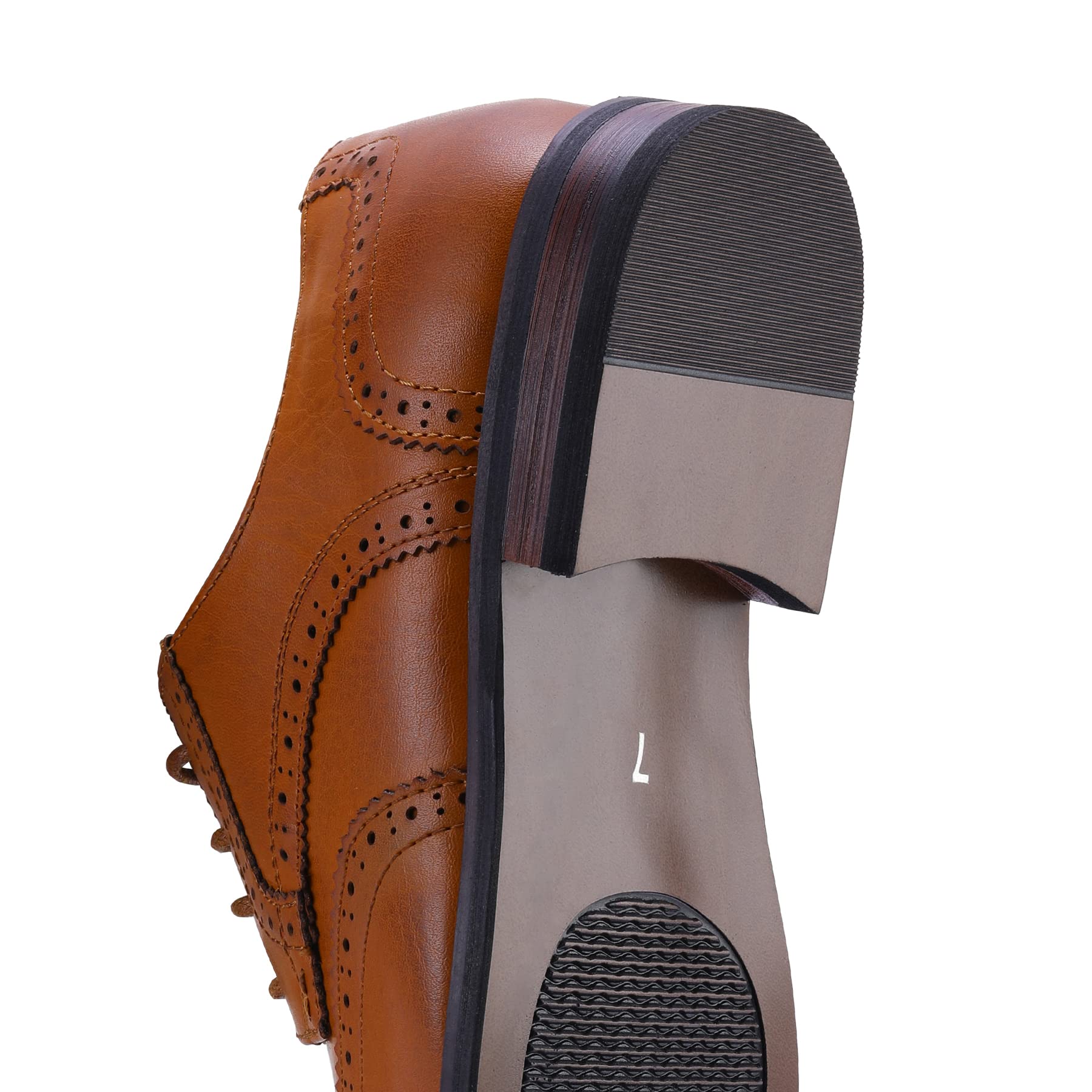 Stylish Men's Wingtip Oxford Dress Shoes - Classic Business Formal Lace Up Shoes for Office, Wedding & Special Occasions